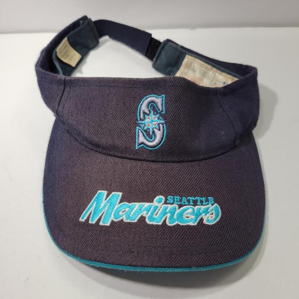 Seattle Mariners Hat Cap Visor Strap Back Mens One Size Blue MLB Baseball Twins